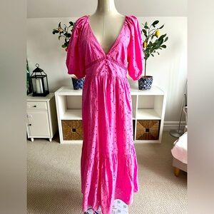 ZARA BOHEMIAN MAXI DRESS IN PINK